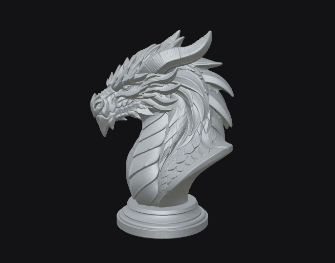 Asil Ejderha Büstü / Noble Dragon Bust – STL 3D Print Model